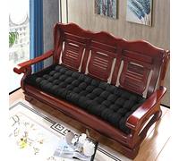 Coussin de banc de jardin en coton épais pour 2/3 places - 150 x 55 cm - Noir - Chaud - Pour extérieur, terrasse, balancelle et utilisation à la maison
