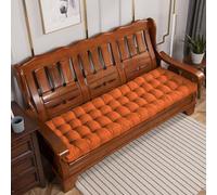 Coussin de Banc de Jardin épais 8cm 2/3 Places, Coussin de Banc Rectangle 100/110cm Coton pour Chaise Swing Sofa Intérieur Extérieur (110x50cm,Orange)