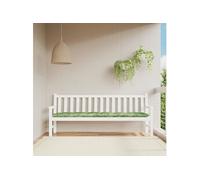 Coussin de banc de jardin motif de feuilles 200x50x7 cm tissu 361656