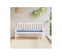 vidaXL Coussin de banc de jardin Rayures bleues/blanches 150x50x7 cm