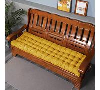 Coussin de banc de jardin rectangulaire long et épais pour extérieur, 2/3 places, 150 x 55 cm, jaune, 150 x 55 cm