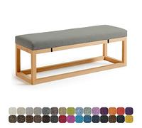 Coussin de banc de terrasse d'extérieur avec attaches élastiques pour siège de fenêtre, assise confortable, imperméable, parfait pour mobilier de terrasse, 119,4 x 45,7 x 5,1 cm, gris