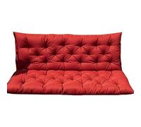 Coussin de banc d'extérieur avec soutien dorsal, 100 x 100 cm, rouge, pour balancelle hollywoodienne, mobilier de jardin, coussin confortable pour terrasse, porche