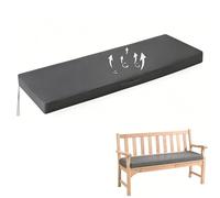 Coussin de Banc D'Extérieur Imperméable Épais avec Attaches Et Poignée pour Mobilier de Patio Balancelle de Porche Housse Lavable pour Jardin Et Intérieur
