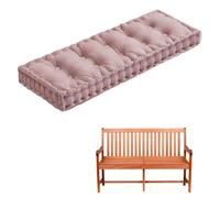 Coussin de Banc D'Extérieur/Intérieur 42 X 16 Pouces en Velours Coussin de Siège de Cuisine Salle À Manger Piano Fenêtre Coussin de Banc Épais Capitonné avec Poignée (Rose Clair 51 X 16 X 4 Pouce