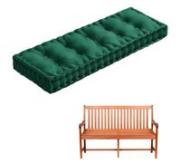 Coussin de Banc D'Extérieur/Intérieur 42 X 16 Pouces en Velours Coussin de Siège de Cuisine Salle À Manger Piano Fenêtre Coussin de Banc Épais Capitonné avec Poignée (Vert Foncé 59 X 16 X 4 Pouce