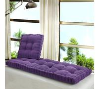 Coussin de banc d'intérieur rectangulaire de 10 cm d'épaisseur, pour 1/2/3 places - 50 x 160 cm - Violet