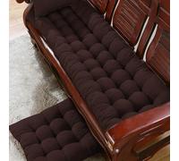 Coussin de banc en coton doux de 8 cm d'épaisseur pour banc de jardin 2/3 places, utilisation intérieur/extérieur, balancelle, bureau, salle à manger, décoration d'intérieur (160 x 50 cm, café)