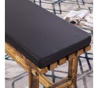 Coussin de banc en cuir épais noir haute densité imperméable pour extérieur/intérieur avec envers antidérapant pour balancelle de jardin ou terrasse, 78,7 x 40,6 x 5,1 cm
