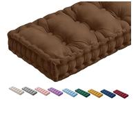 Coussin de banc en velours épais et résistant pour intérieur ou extérieur - 150 x 40 x 10 cm - Coussin de banc 3 places avec poignée - Couleur café élégant