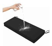 Coussin de banc épais 8 cm, imperméable, antidérapant et lavable, pour canapé de jardin, 2/3 places, intérieur/extérieur, noir, 150 x 50 x 8 cm