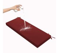 Coussin de banc épais de 8 cm, pour canapé de jardin 2 à 3 places, housse antidérapante et lavable, pour mobilier d'intérieur et balancelle, rouge foncé, 150 x 50 x 8 cm