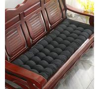 Coussin de banc épais pour baie vitrée et canapé, utilisation en intérieur/extérieur, 1/2/3/4 places - Coussin de sol long avec sangles - 165 x 55 x 8 cm - Noir - Confort et style ultimes