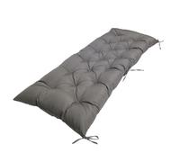 Coussin de banc épais touffeté imperméable avec attaches pour balcon, 150,1 x 50 x 7,9 cm, gris foncé, idéal pour meubles d'extérieur