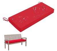 Coussin de Banc Extérieur Imperméable 170 X 40 cm Coussin pour Mobilier de Patio avec Attaches Et Housse Amovible Coussin de Remplacement Antidérapant pour Canapé de Jardin Balancelle Rouge