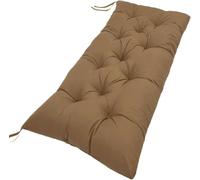 Coussin de Banc Extérieur Imperméable 90/100/110/120x50x8cm Résistant UV Antidérapant avec Attaches Coussin Épais pour Jardin Terrasse Balcon Salon Intérieur/Extérieur(Light Coffee,100x50cmx8cm Thick)