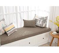 Coussin de banc extra long personnalisé en mousse à mémoire de forme pour extérieur/intérieur pour balancelle 2 à 4 places - table de jardin et baie vitrée (marron, 100 x 30 cm)
