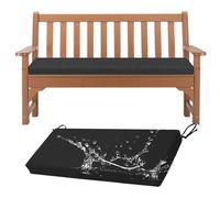 Coussin de banc imperméable, antidérapant et confortable avec passepoil, 8 cm, idéal pour mobilier de jardin, noir, 190 x 60 cm, idéal pour balancelle
