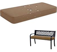 Coussin De Banc Imperméable,Coussin De Canapé Antidérapant avec Fermeture Éclair Et Housse Lavable,Coussin De Balançoire De Patio De 5 Cm(Khaki,124.5x43.2x5.1 cm)