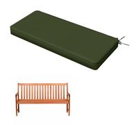 Coussin de banc imperméable de 5,1 cm d'épaisseur, pour intérieur et extérieur, 2/3/4 places, balancelle, canapé de jardin avec attaches, vert kaki, 76,2 x 35,6 x 5,1 cm, motif double passepoil