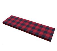 Coussin de banc personnalisé à carreaux vichy en mousse pour chaise longue ou canapé, utilisation en intérieur/extérieur, rembourrage haute résilience, noir et rouge, 121,9 x 38,1 x 5,1 cm