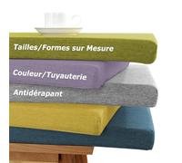 Coussin de Banc Personnalisé, Lavable Coussin de Baies Vitrées, Coussin de Cuisine, Coussin de Meuble, Coussin de Banc de Salle à Manger, Parfait pour Jardin, Terrasse, Chambre (3cm Dépaisseur)
