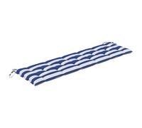 Coussin de banc rayures bleues et blanches 180x50x7 cm tissu vidaXL vidaXL