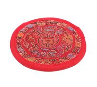 Coussin de Bol Chantant Rouge en Tissu Coton, Support Simple