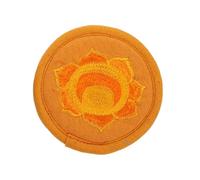 Coussin de Bol Sonore Brodé Orange en Coton pour Décoration | Protection Légère du Support, Motif Traditionnel Soigné, pour Studio de Yoga et Maison Style Aléatoire