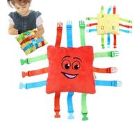 Coussin de Boucle sensorielle - d'apprentissage Souple pour Les Tout-Petits, Jouets avec Fermeture éclair et Boutons poussoirs | Jouet en Peluche pour Le développement de la Petite enfance avec