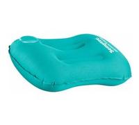 Coussin de camping gonflable avec pompe manuelle intégrée bleu