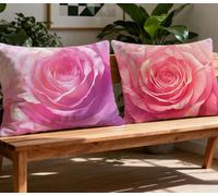 Coussin de Canapé 30x50cm Lot de 2 Oreiller Rose,2025 Nouveau Velours Taie d'oreiller Rose,Moderne Taie Oreiller Rectangulaire pour Automne Décoration Salon Canapé Chaise Lit Cadeau Femme O-524O