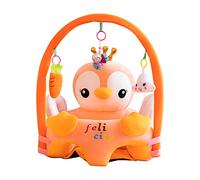 Coussin de Canape Bébé, Remplaçable Doux Coussin Assise Bébé avec Tige, Jeu de Jouets et Tapis Protection, Protection pour Bébé Apprendre à S'assoire [Pas de Remplissage] (Manchot)