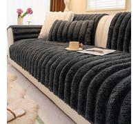 Coussin de canapé en fausse laine de chameau épaissie couleur crème avec coussin de siège antidérapant et housse de canapé 1 2 3 4 places - Housses universelles en L antidérapantes pour un B 70*120cm