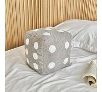 Coussin de canapé en forme de dés pelucheux - Coussin créatif en forme de dés en peluche douce remplie de coton doux pour décoration d'intérieur, canapé, lit, salon (gris clair, 20 x 20 cm)