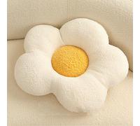 Coussin de canapé en Forme de Fleur, Chaise de Sol pour Chambre, Coussin Mignon pour canapé, Coussin décoratif en Peluche uni pour la Maison White 50x37cm/19.68x14.56in