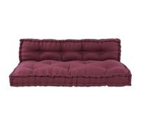Coussin De Canapé Palette Vidaxl Avec Support Lombaire En Tissu Rouge Rouge