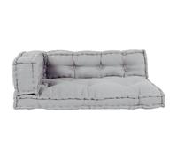 Coussin de canapé Pallet vidaXL avec appui-bras et dossier en tissu gris