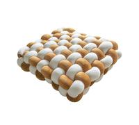 Coussin de canapé réglable de qualité supérieure avec un confort supérieur et un tissu respirant, parfait pour se détendre et soutenir votre dos, idéal pour la maison ou le bureau (blanc + caramel, 30