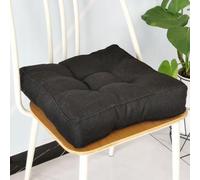 Coussin de chaise - 40 x 40 x 9 cm - Pour l'intérieur et l'extérieur - En coton épais - Rembourré - Convient pour la maison, le jardin, le bureau et les sièges auto - Noir