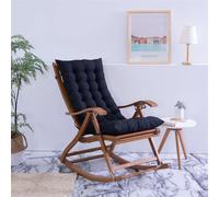 coussin de chaise 48x120 cm avec dossier haut, Coussin de chaise longue épais et doux pour le jardin, la terrasse et l'extérieur, couleur : noir