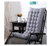 Coussin de chaise à bascule de luxe avec sangles de fixation - Extra épais - Dossier haut pour banc à bascule, chaise longue - Tapis d'assise doux (gris, 53 x 125 x 8 cm)