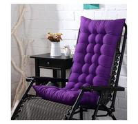 Coussin de chaise à bascule de luxe avec sangles de fixation - Très épais - Dossier haut pour banc à bascule, chaise longue - Tapis d'assise doux (violet foncé, 53 x 125 x 8 cm)