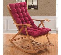 Coussin de chaise à bascule doux, antidérapant, matelassé, épais, coussin décoratif pour chaise de cuisine, bureau et salle à manger, bordeaux