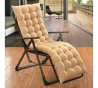 Coussin de chaise à bascule extra large épais à dossier haut antidérapant pour jardin, terrasse, fauteuil inclinable beige 48 x 150 cm pour un confort ultime