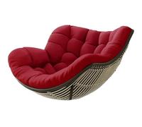 Coussin de chaise à bascule imperméable - Pour le salon - Confortable - Pour l'extérieur et l'intérieur - Coussin pour fauteuil papasan - Double - Pour jardin, terrasse (bordeaux)