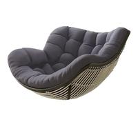 Coussin de chaise à bascule imperméable - Pour le salon - Confortable - Pour l'extérieur et l'intérieur - Coussin pour fauteuil papasan - Double - Pour jardin, terrasse (gris foncé)
