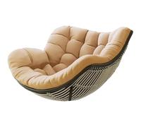 Coussin de chaise à bascule imperméable - Pour le salon - Confortable - Pour l'extérieur et l'intérieur - Coussin pour fauteuil papasan - Double - Pour jardin, terrasse - Kaki