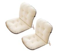 Coussin de Chaise à Dossier Bas pour Jardin, Coussin de Soutien Lombaire avec Ceinture élastique, Coussin pour Fauteuil inclinable de Salle à Manger, Bureau ou terrasse (Blanc, 80 x 45 cm -