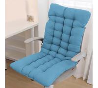 Coussin de chaise à dossier haut pour chaise longue en bois épais pour extérieur et intérieur - Coussin relaxant pour la maison, le bureau, le jardin - 120 x 40 cm - Bleu